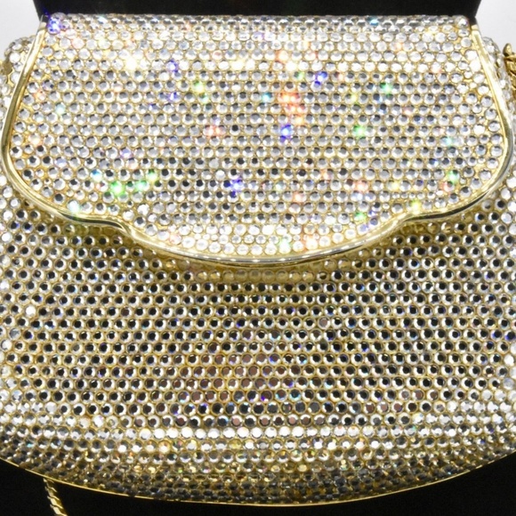 Judith Leiber Clutch Purse Swarovski Gold Sparkle - Picture 2 of 5